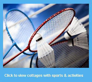 holiday cottages with badminton and sports activities